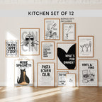 Minimal Bar Cart Wall Art Set - Happy Hour Decor