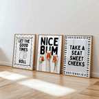 Funny Bathroom Wall Art Set – Black White Bathroom Prints