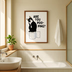 Funny Bathroom Wall Art Set – Black White Bathroom Prints
