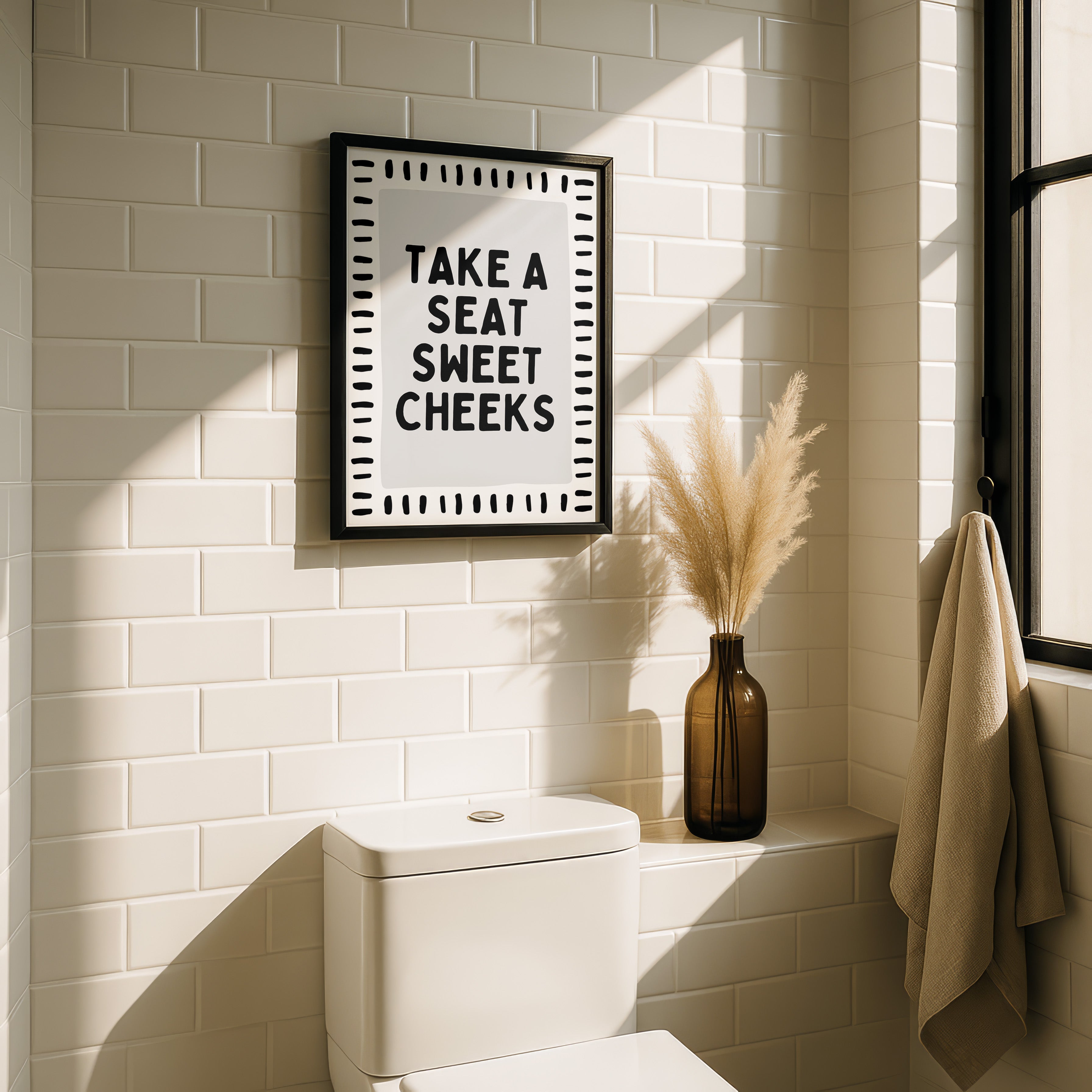 Funny Bathroom Wall Art Set – Black White Bathroom Prints