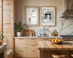 Minimal Bar Cart Wall Art Set - Happy Hour Decor
