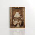 Funny Ghost Bathroom Print – Halloween Decor