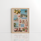Summer Collage Wall Art – Vintage Travel Print