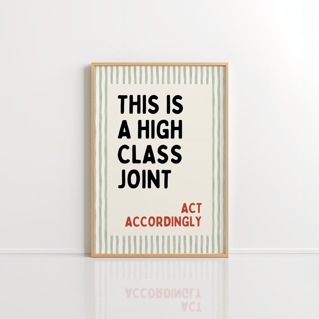 High Class Joint Wall Art – Funny Bar Quote