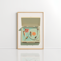 Poolside Record Player Wall Art – Coastal Retro