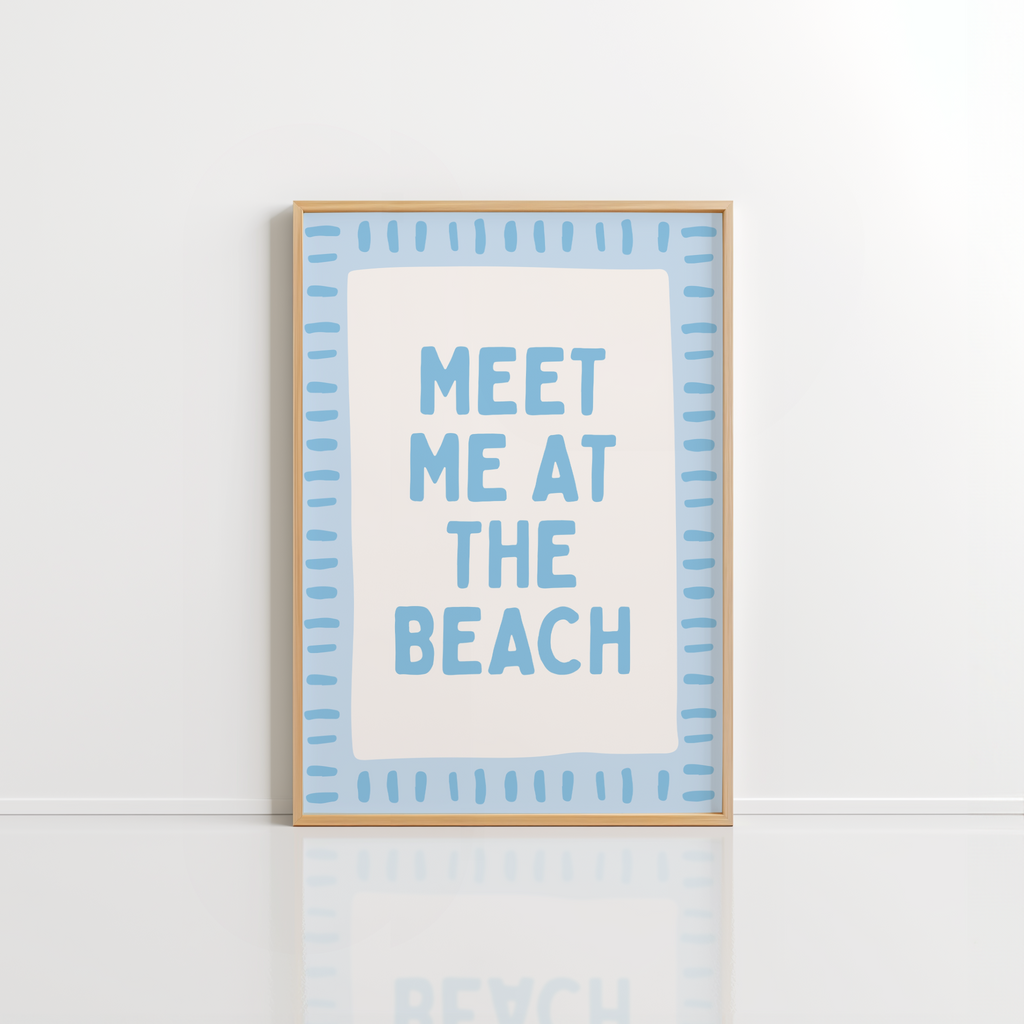 Meet Me at the Beach Wall Art – Blue Coastal