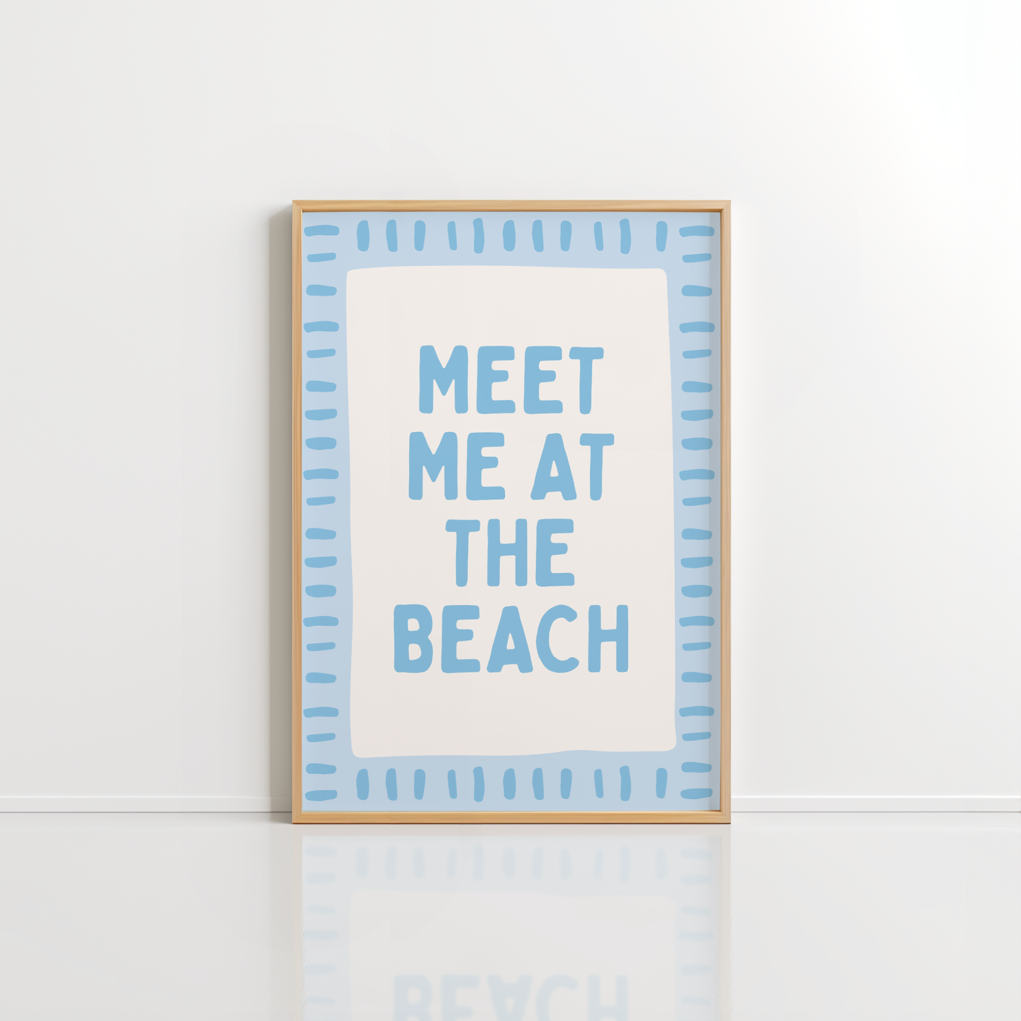 Meet Me at the Beach Wall Art – Blue Coastal