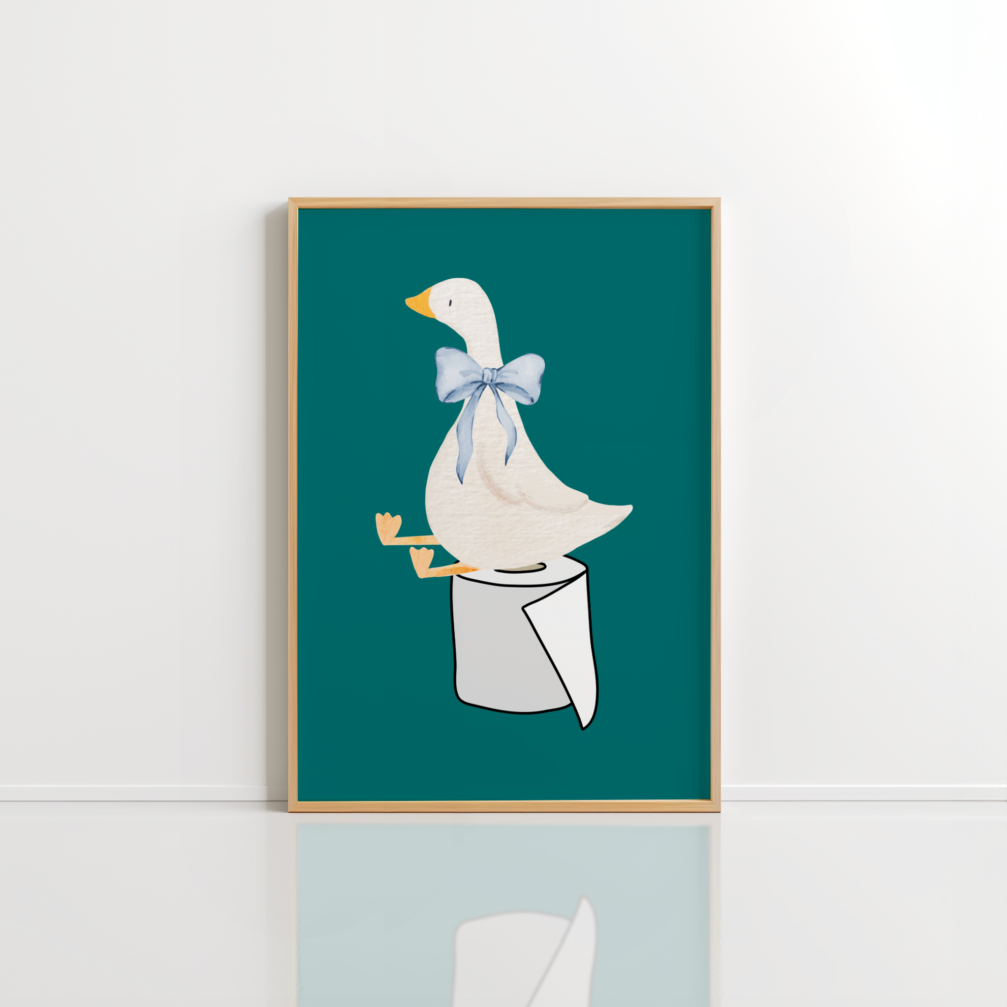Silly Goose Bathroom Wall Art – Funny Print