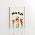 Nice Bum Goose Wall Art – Funny Bathroom Print