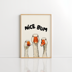 Nice Bum Goose Wall Art – Funny Bathroom Print