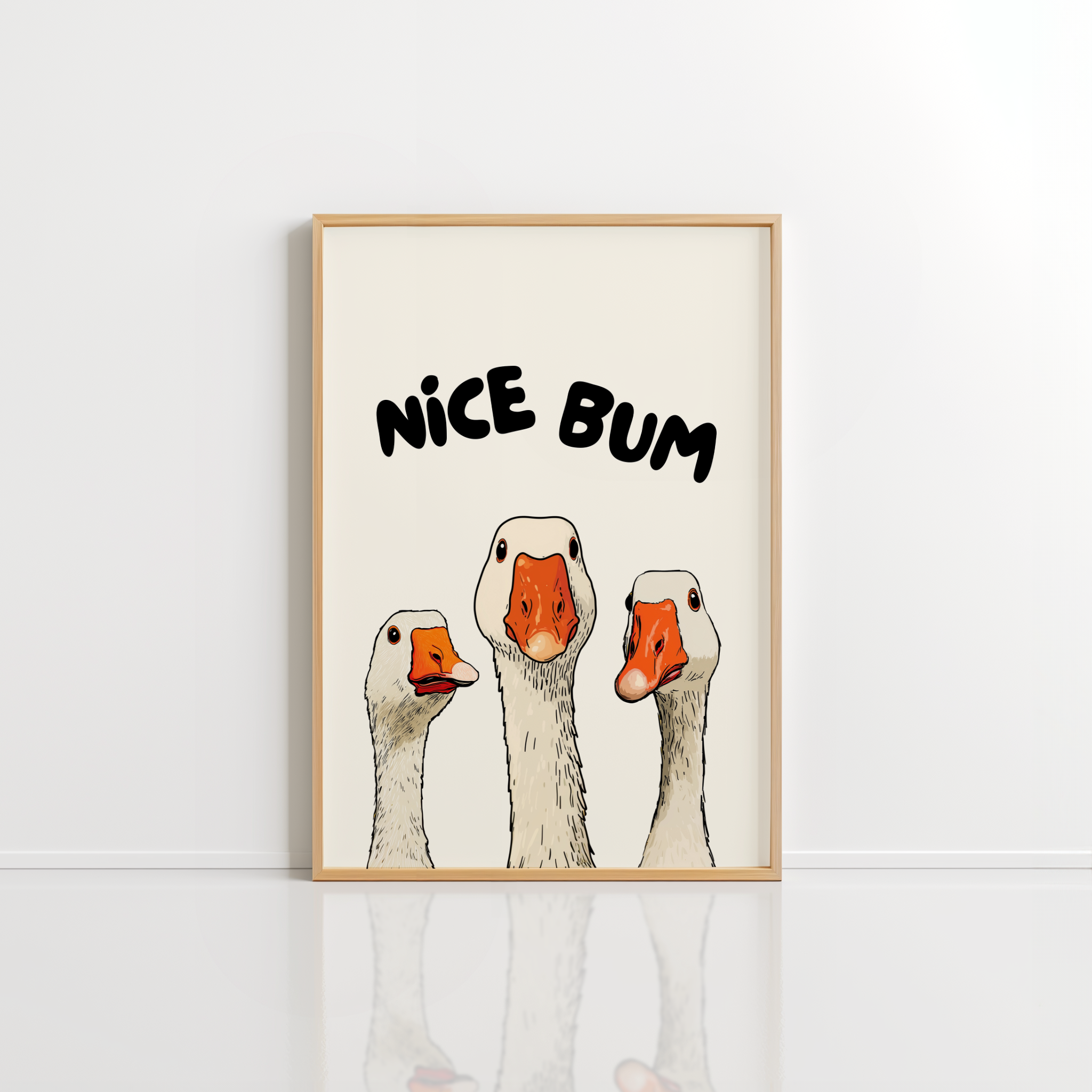 Nice Bum Goose Wall Art – Funny Bathroom Print