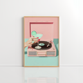 Record Player Cocktail Wall Art – Retro Print