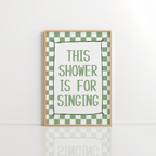 Shower Singing Wall Art – Funny Bathroom Print