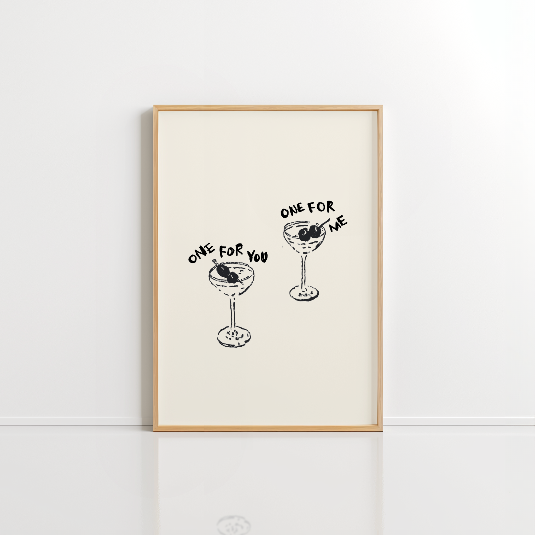 One for You One for Me Wall Art – Martini Quote