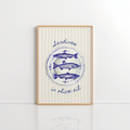 Sardines Plate Wall Art – Vintage Fish Kitchen Print