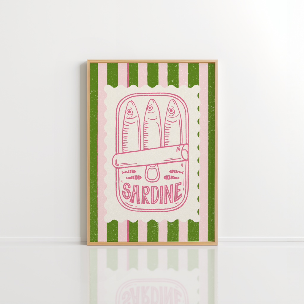 Retro Sardine Tin Wall Art – Funny Kitchen Poster