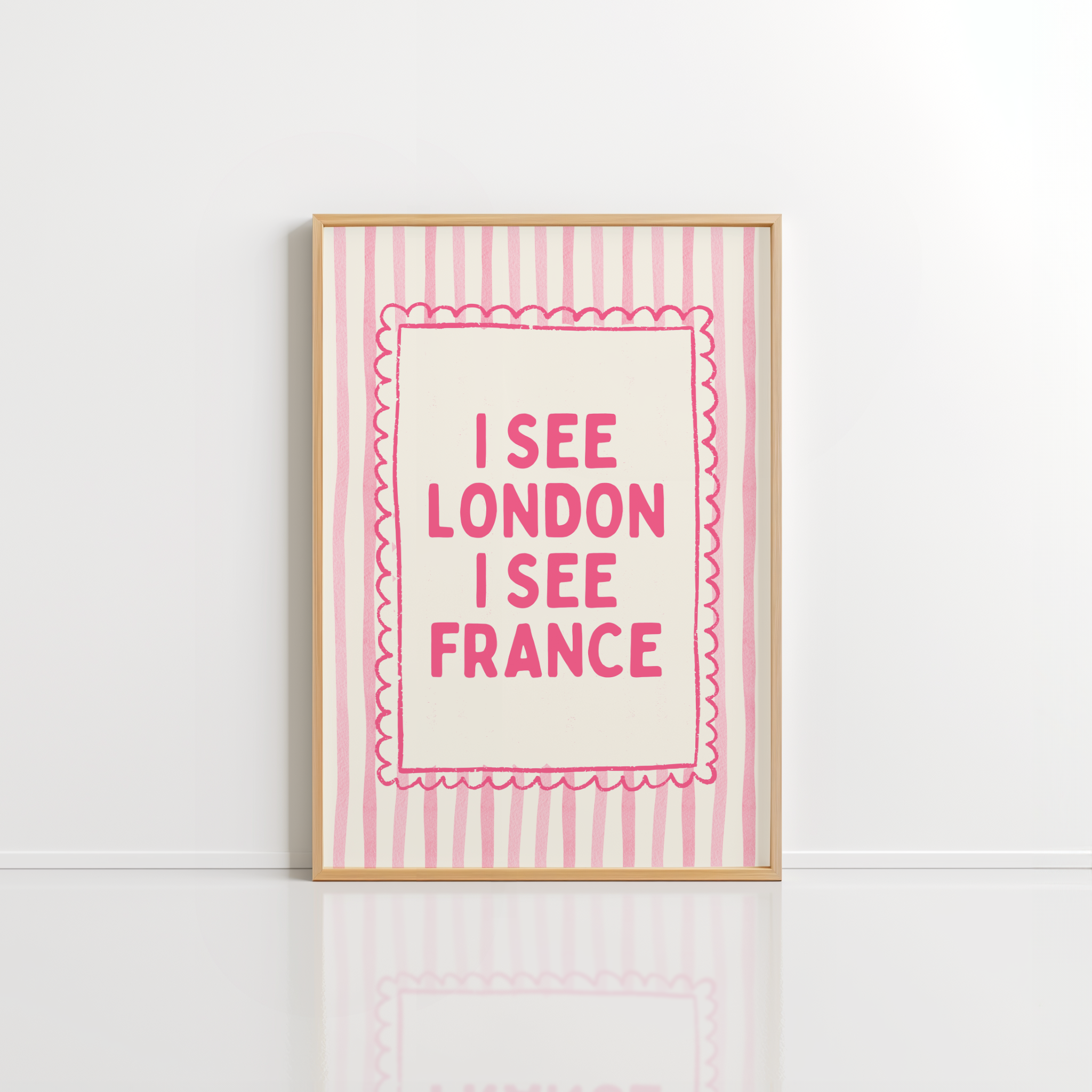 Pink I See London I See France Wall Art – Funny Bathroom
