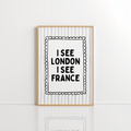 I See London I See France Wall Art – Funny Bathroom Print