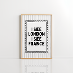 I See London I See France Wall Art – Funny Bathroom Print