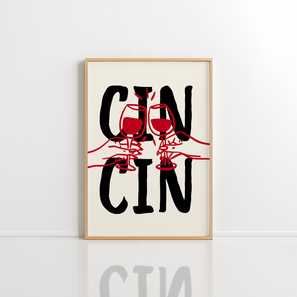 Cin Cin Wall Art – Trendy Wine Poster