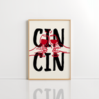 Cin Cin Wall Art – Trendy Wine Poster