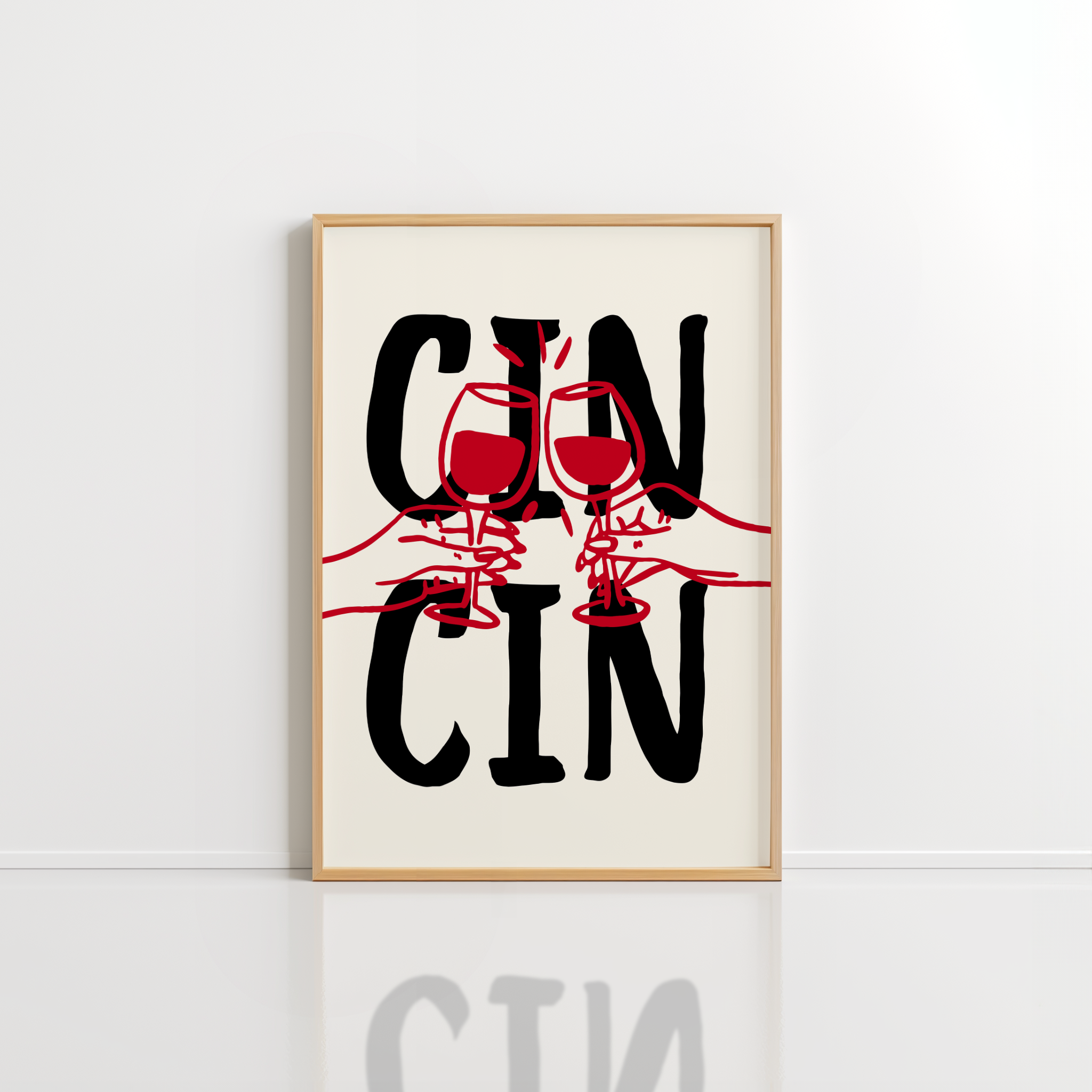 Cin Cin Wall Art – Trendy Wine Poster