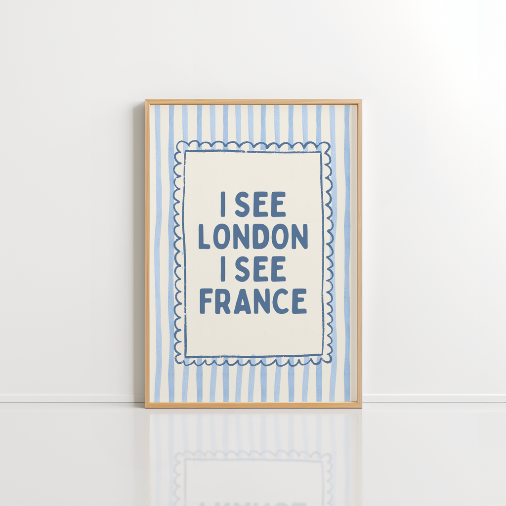 I See London I See France Wall Art – Funny Bathroom Print