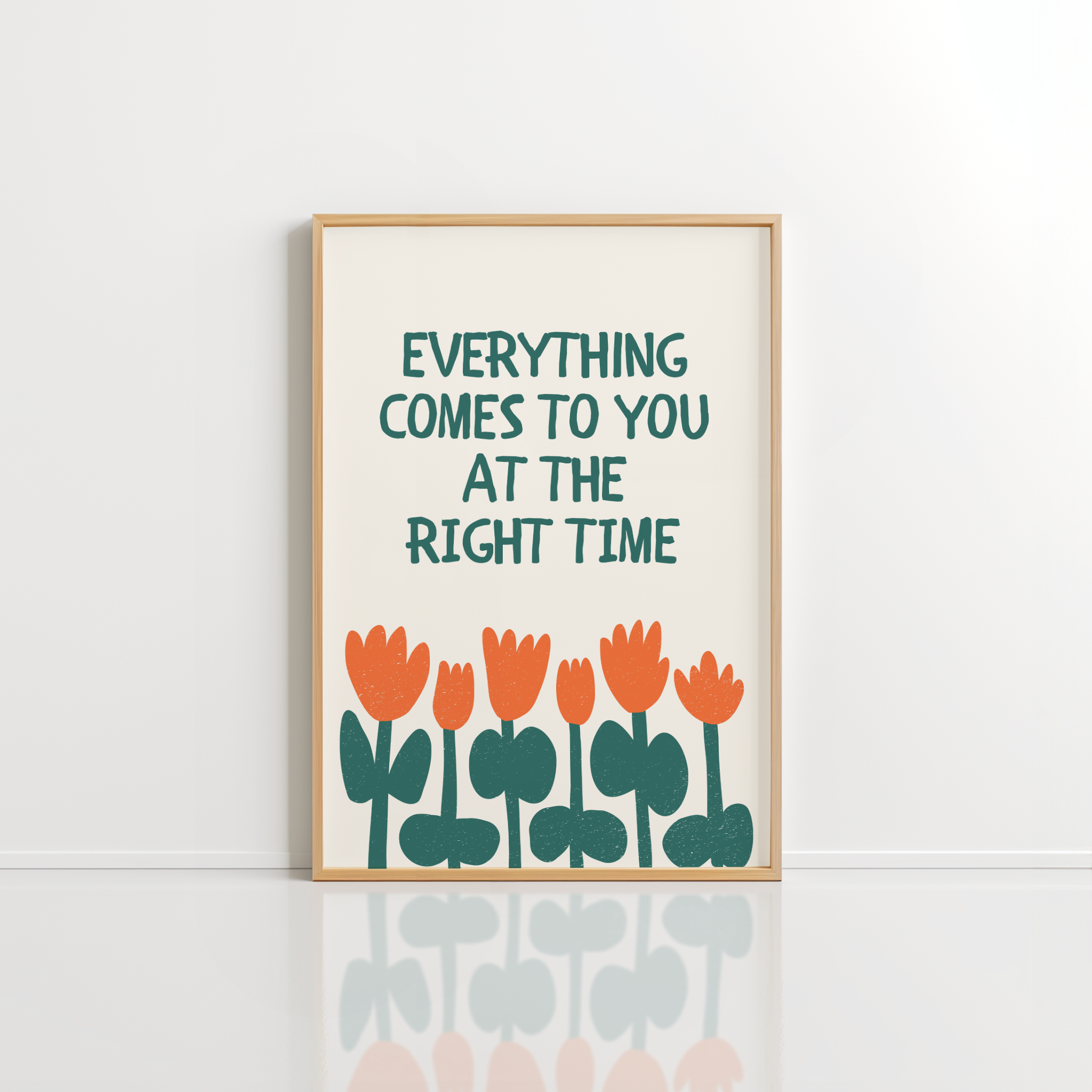 Everything Comes at the Right Time Wall Art – Quote