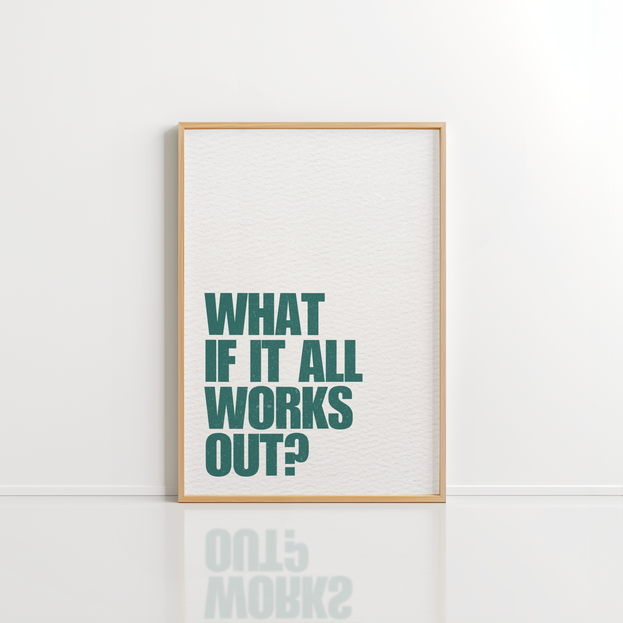 What If It All Works Out Wall Art – Green Retro Print