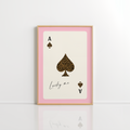 Pink Ace of Spades Wall Art – Lucky Card Print