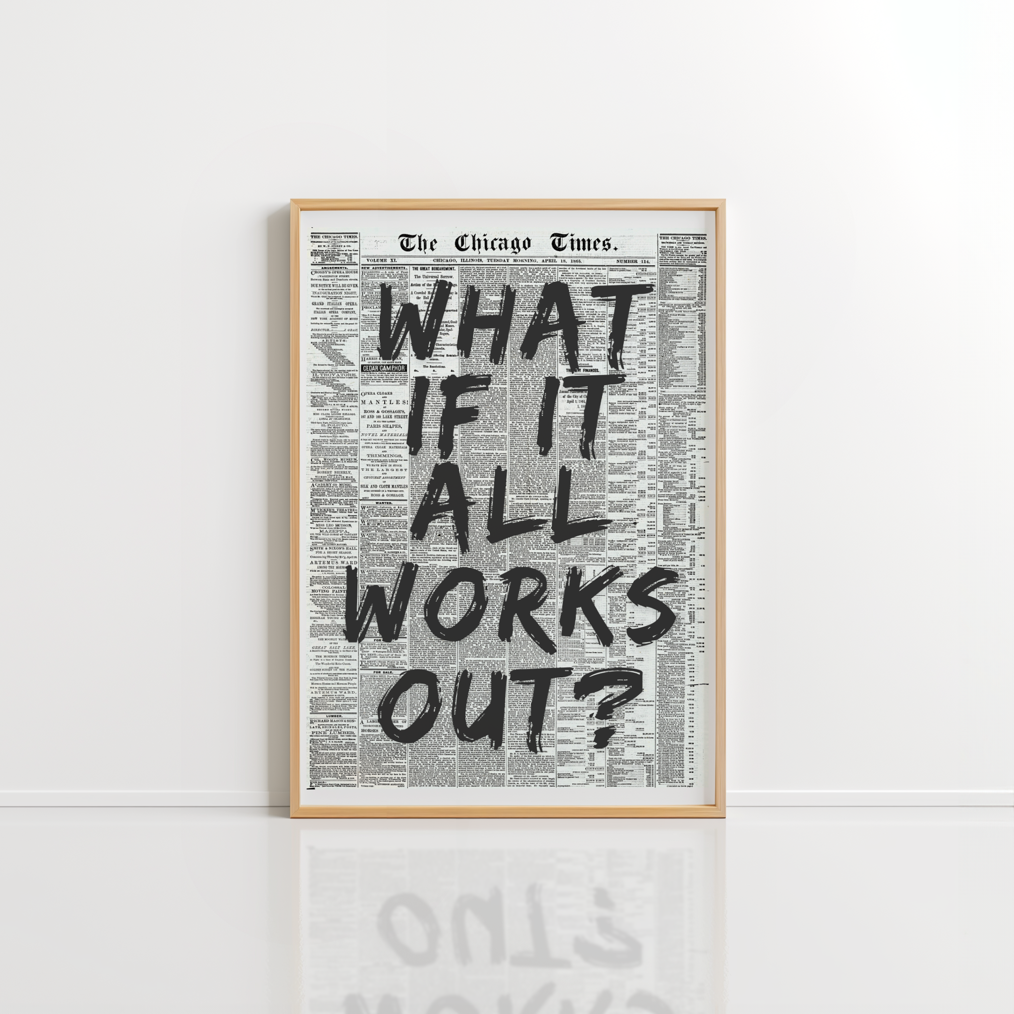 What If It All Works Out Wall Art – Retro Newspaper