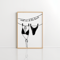 Beach Line Art Wall Art – Black Coastal Print