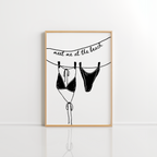 Beach Line Art Wall Art – Black Coastal Print