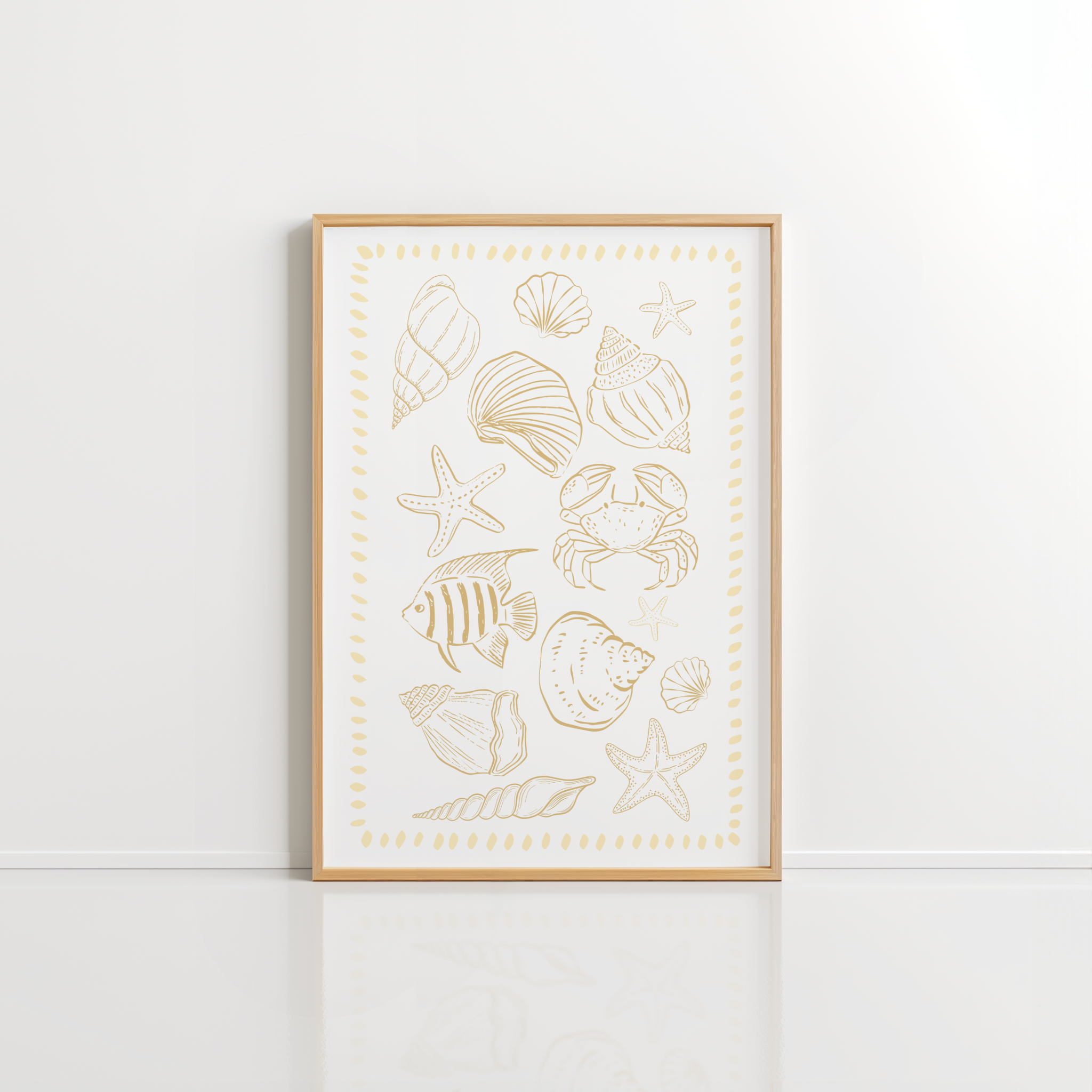Coastal Shell Wall Art – Neutral Beach Print