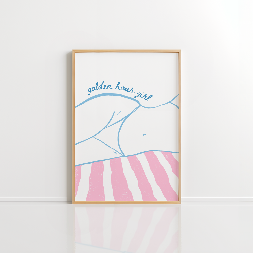 Golden Hour Beach Wall Art – Coastal Girl