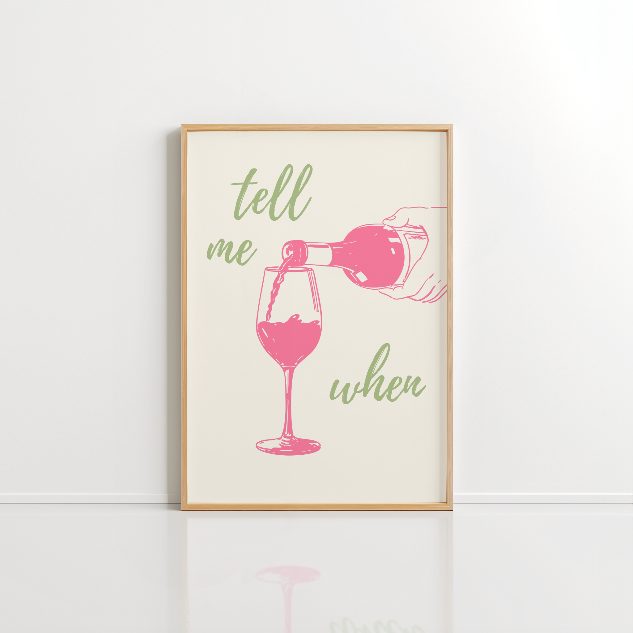 Tell Me When Wall Art – Retro Wine Kitchen Print