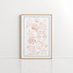 Coastal Shell Wall Art – Mint Terracotta Print