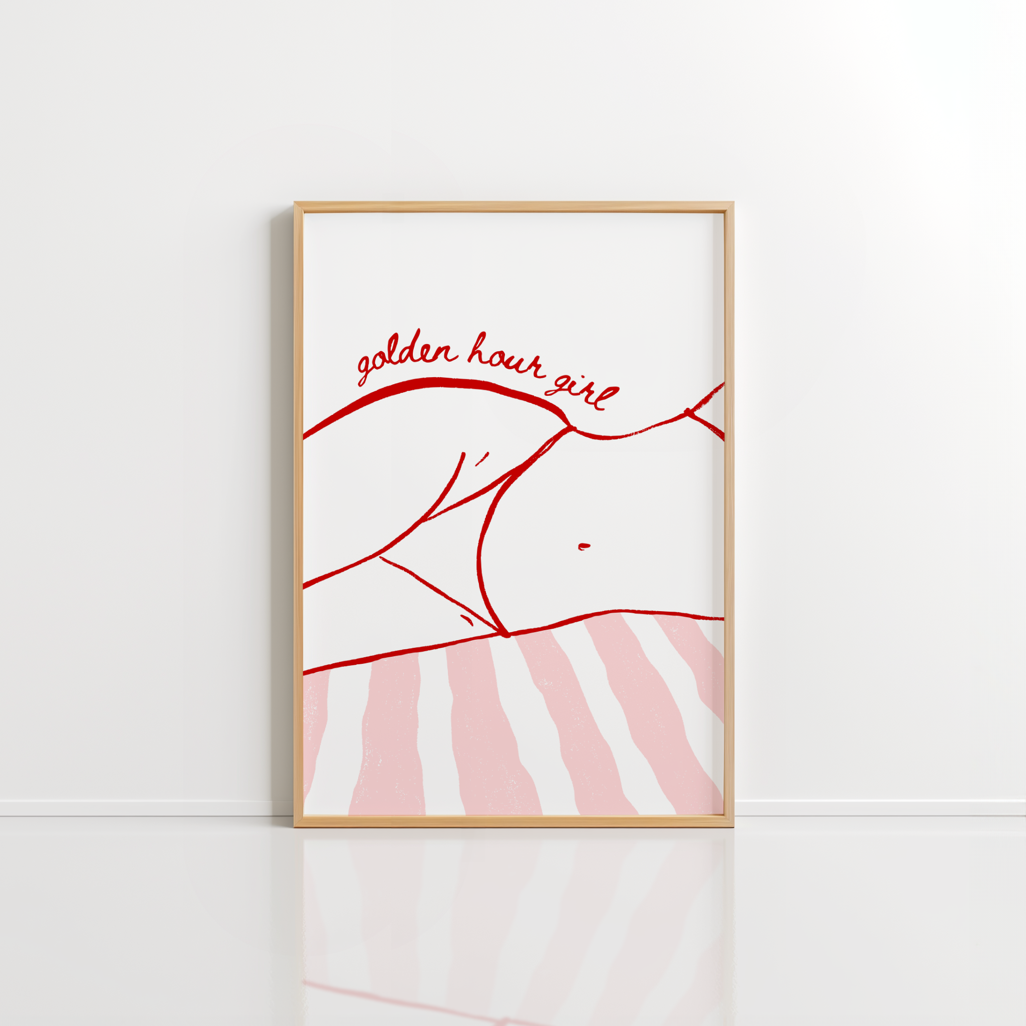 Preppy Coastal Wall Art – Beach Girl Print
