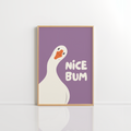Nice Bum Bathroom Wall Art – Purple Funny Quote