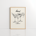 Cheers Wall Art – Black Bar Cart Print