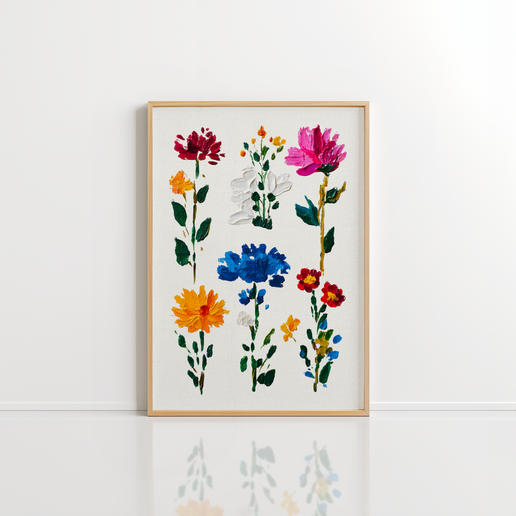 Colorful Floral Wall Art – Hand Painted Botanical