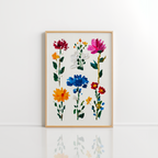 Colorful Floral Wall Art – Hand Painted Botanical