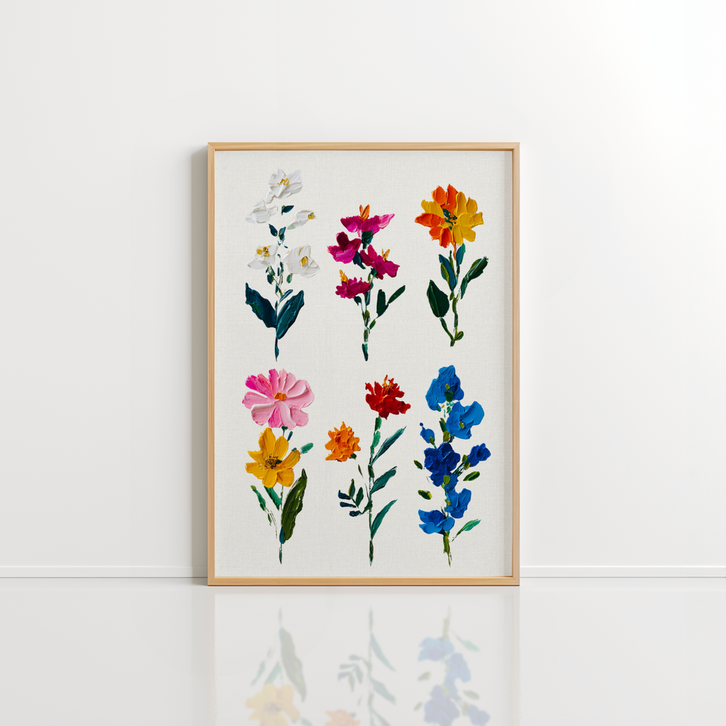 Botanical Floral Wall Art – Colorful Flower Print