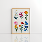 Botanical Floral Wall Art – Colorful Flower Print