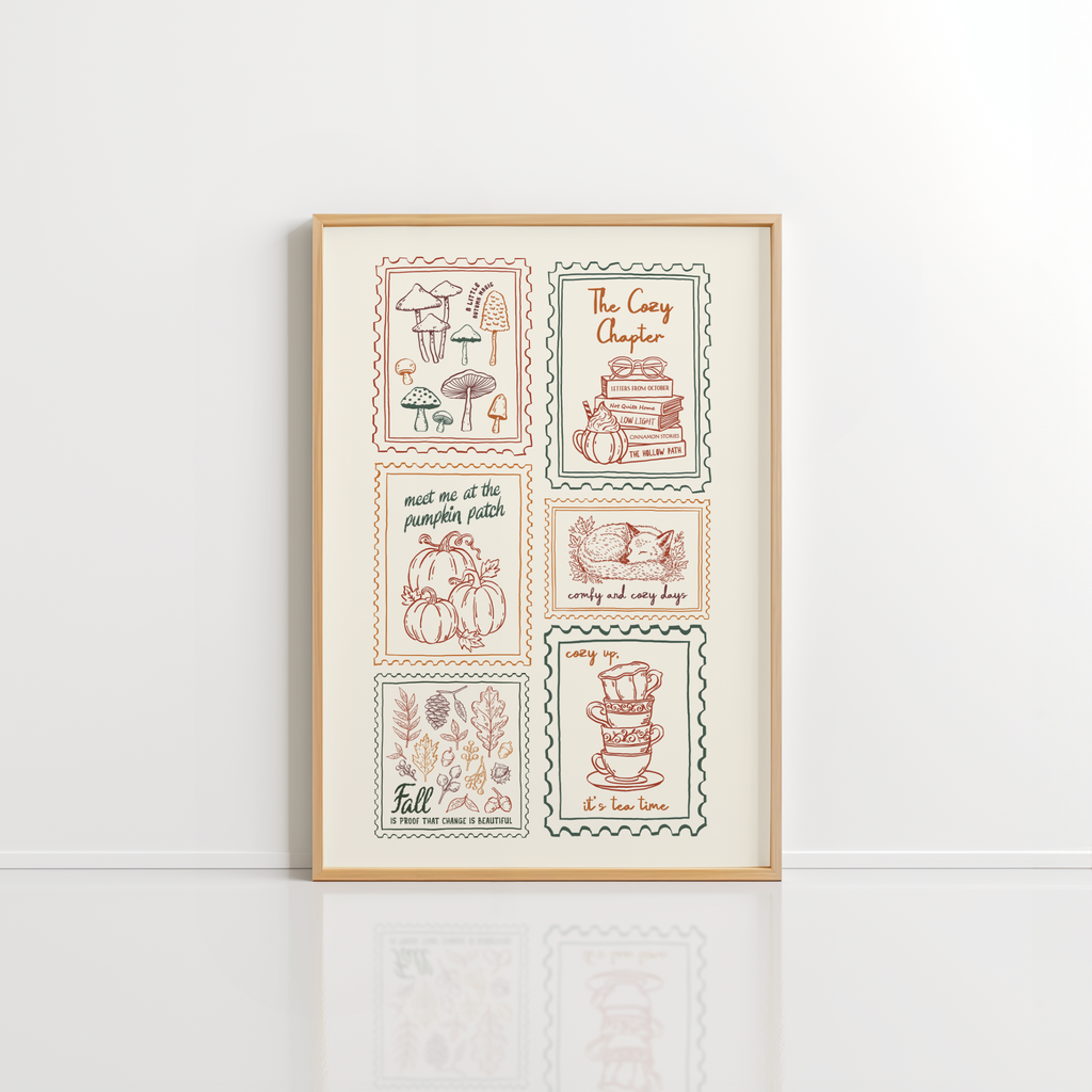 Autumn Stamps Wall Art – Warm Fall Print