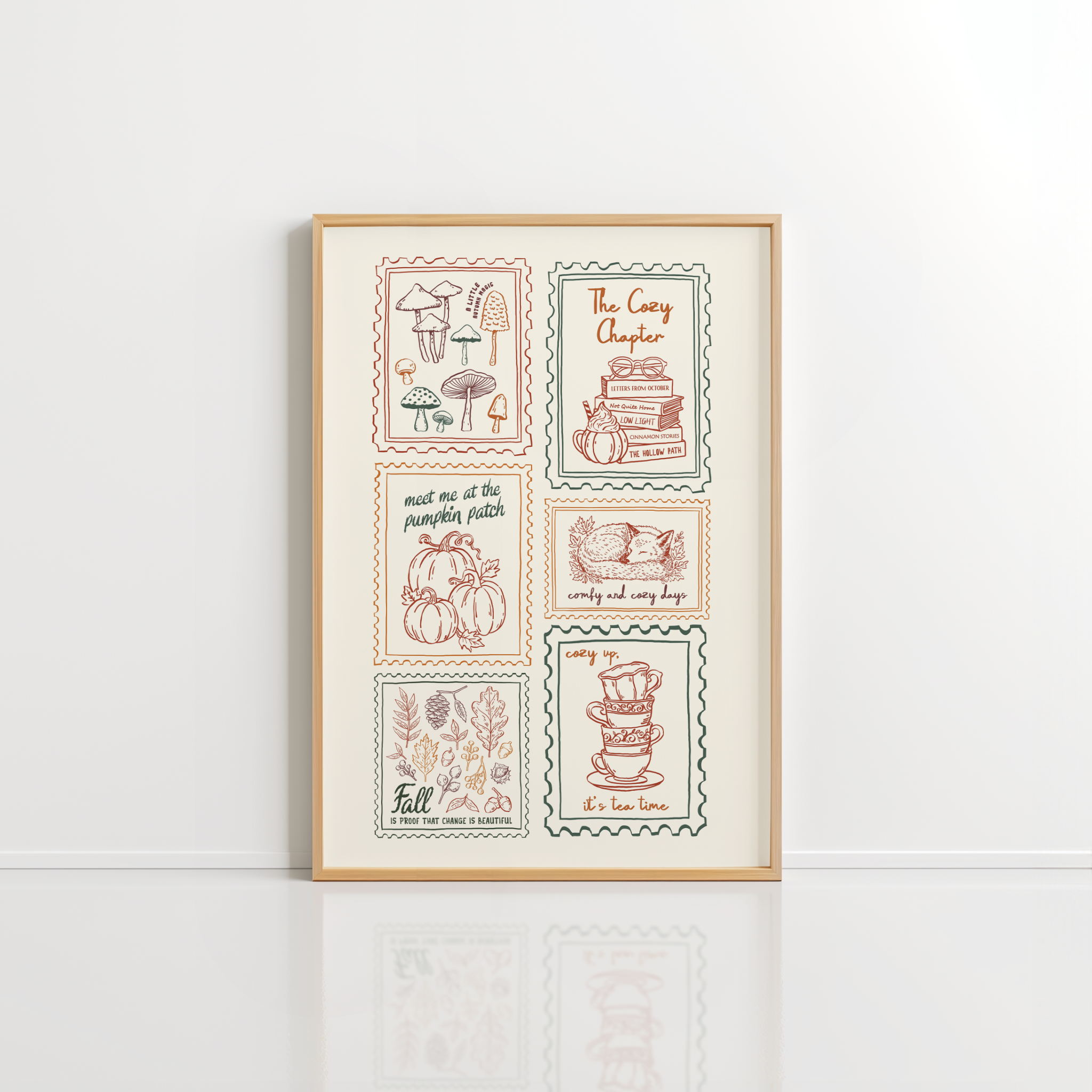 Autumn Stamps Wall Art – Warm Fall Print