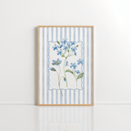 Blue Floral Wall Art – Botanical Flower Print