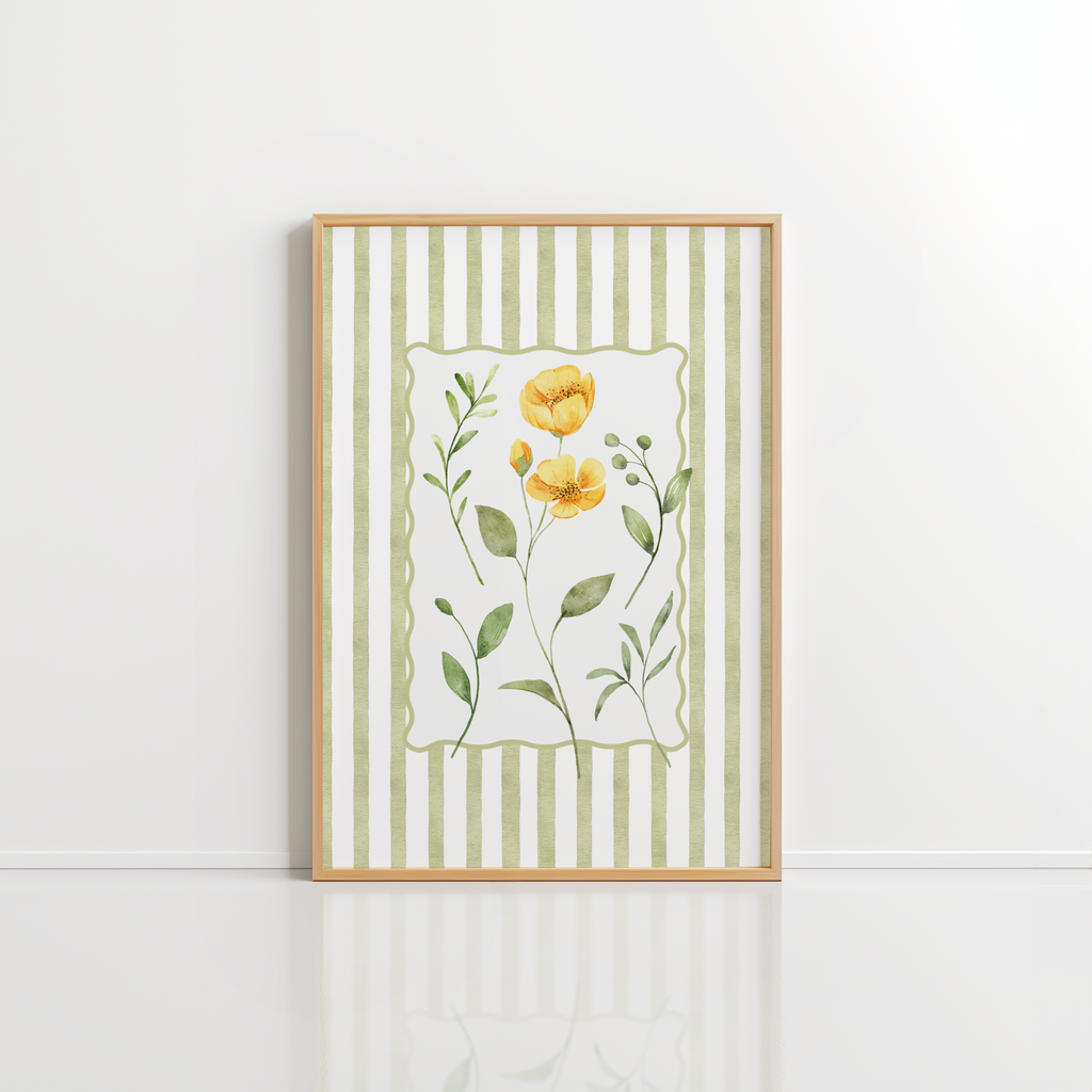 Green Floral Wall Art – Botanical Print