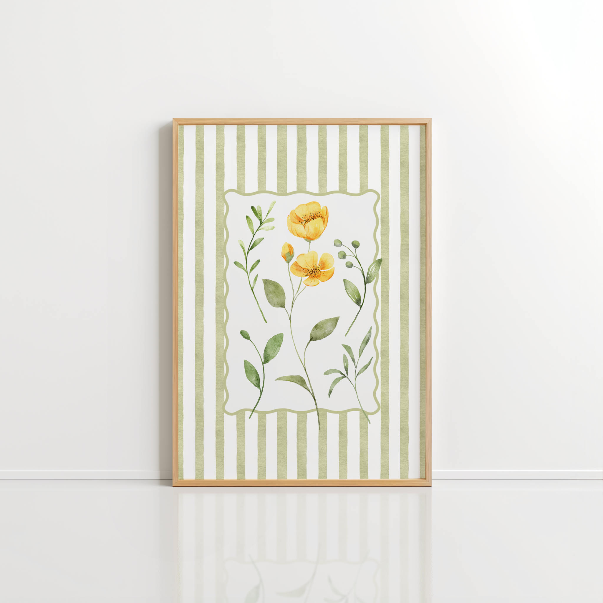 Green Floral Wall Art – Botanical Print