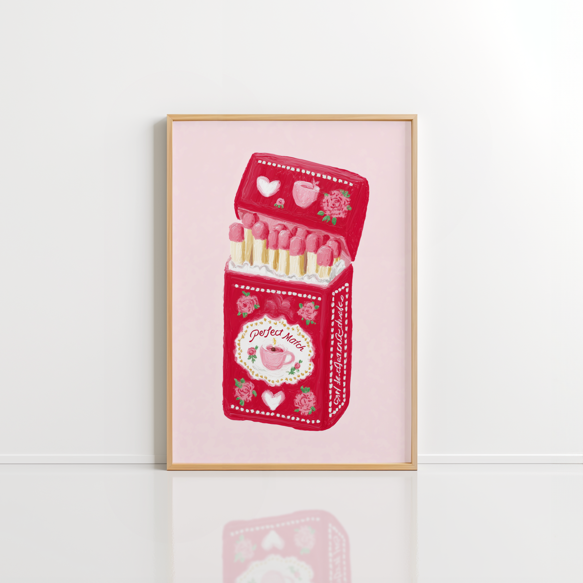 Perfect Match Wall Art – Pink Matchbox Print